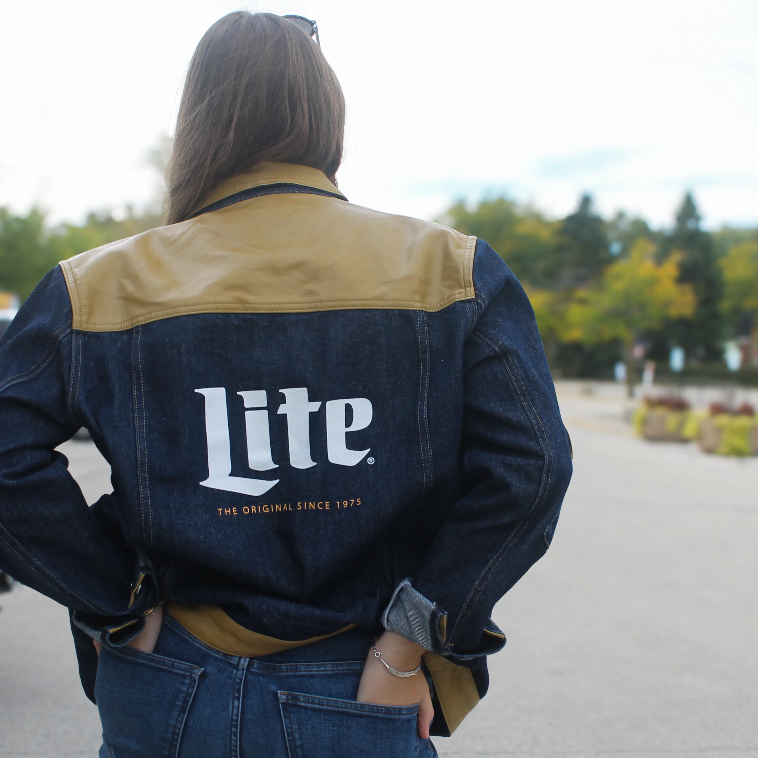 MILLER LITE DENIM & FAUX LEATHER JACKET - Image 3