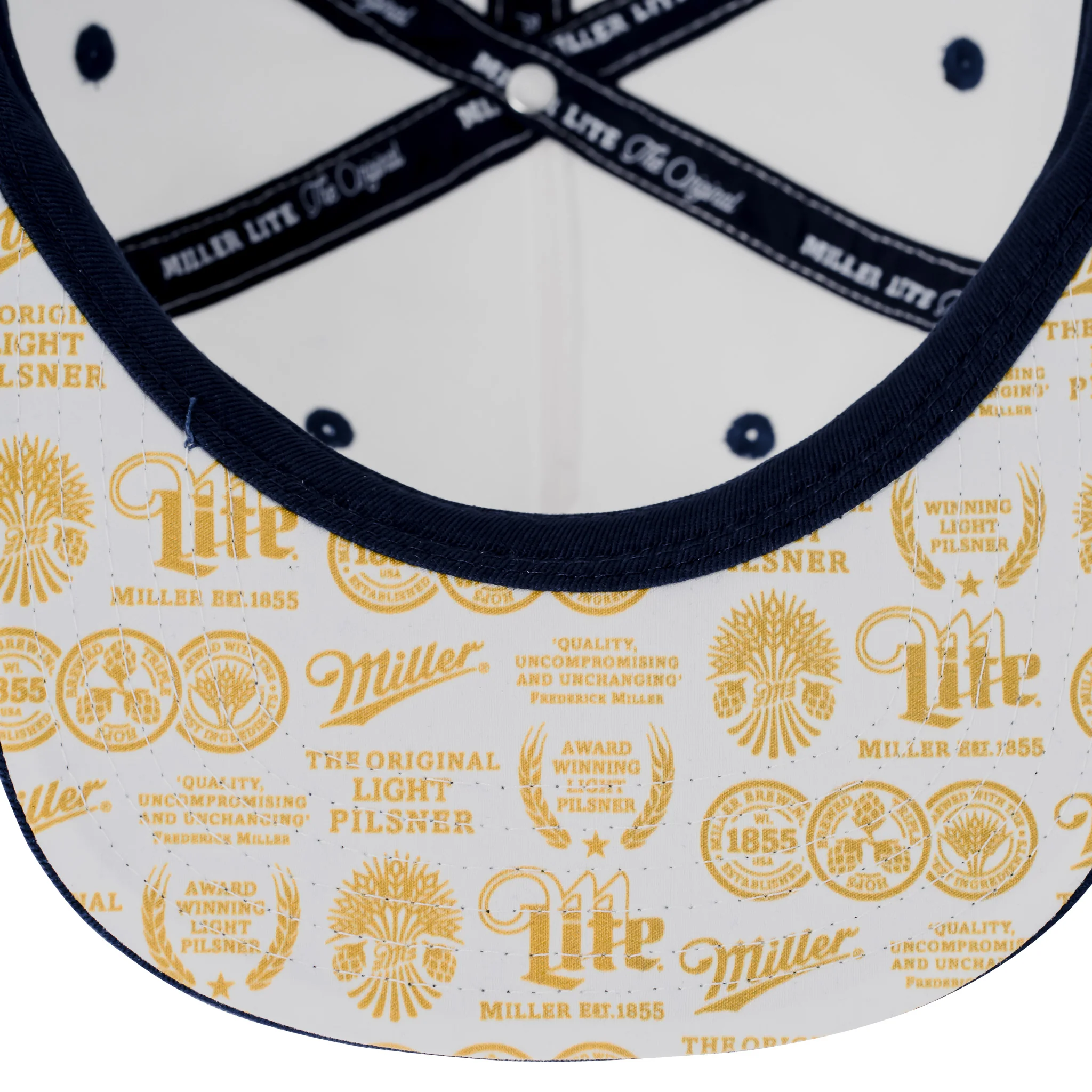 MILLER LITE WHITE CREST HAT WITH NAVY BRIM - Image 4