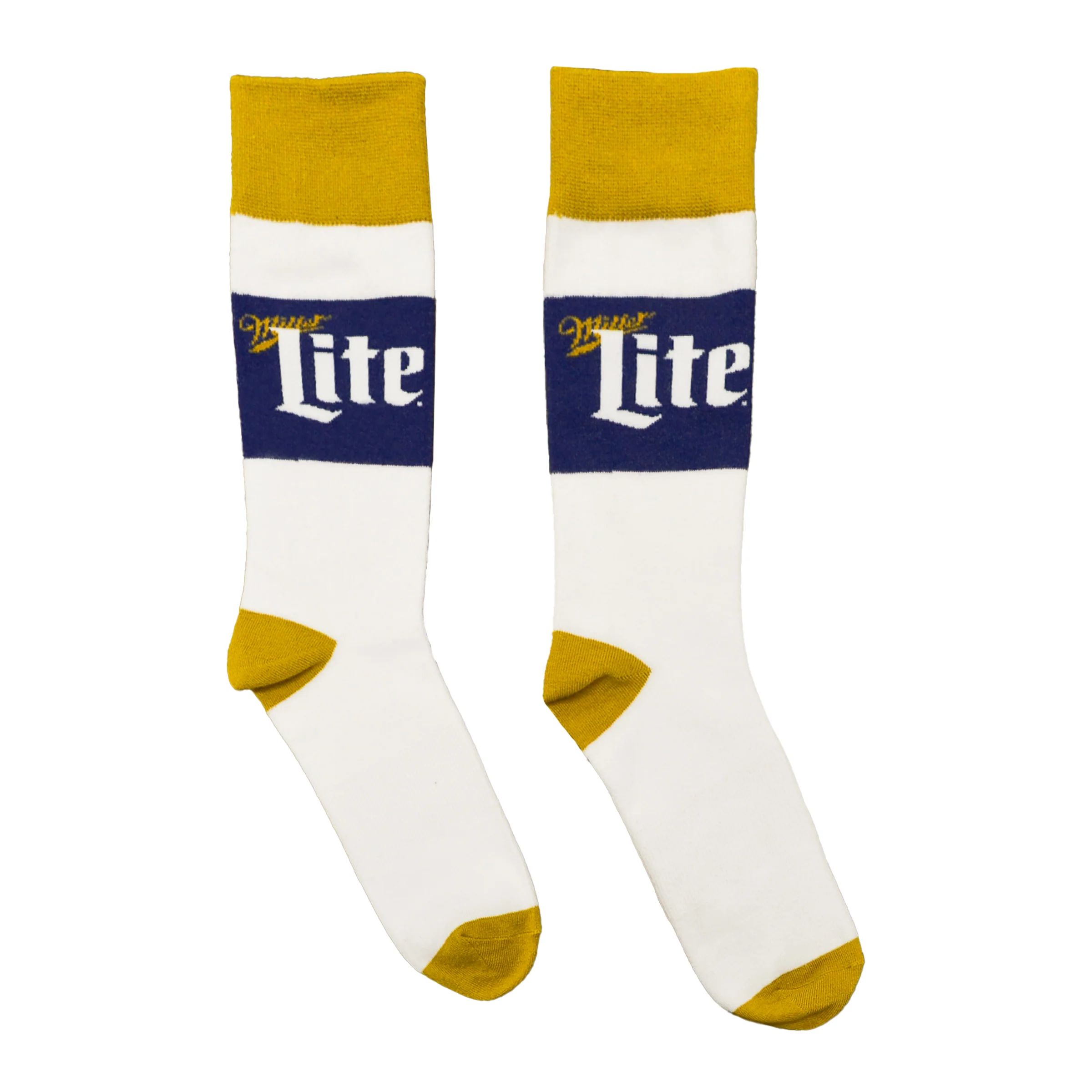White and Gold Striped Socks - Image 3